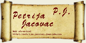 Petrija Jačovac vizit kartica